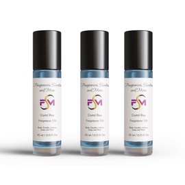 Fragrances, Scents and More Crystal Blue Fragrance Oil - 3 Bottles 0.33 Fl Oz Glass Roll On (10ml)