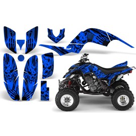 AMR Racing ATV Graphics kit Sticker Decal Compatible with Yamaha Raptor 660 2001-2005 - Specter Blue