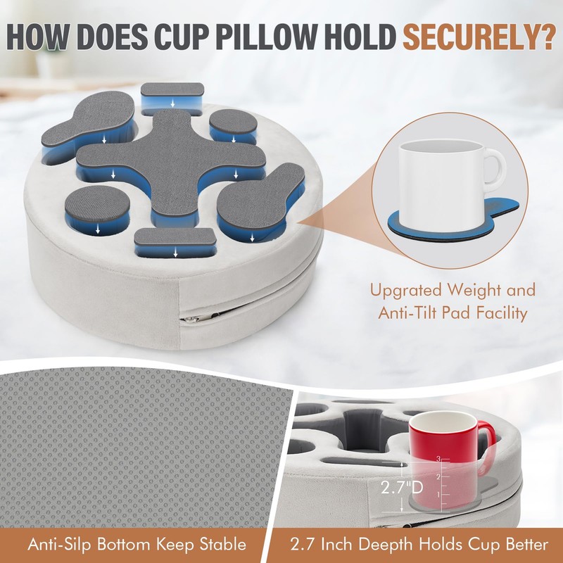 Couch Cup Holder-Sofa Cup Holder Pillow | Couch Caddy Buddy