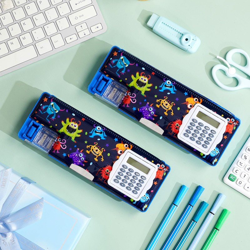 Henoyso Multifunctional Pencil Box for Boys Microorganism Pencil Case with
