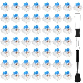 50 Pcs Blue Mechanical Keyboard Switches with Puller & Brush