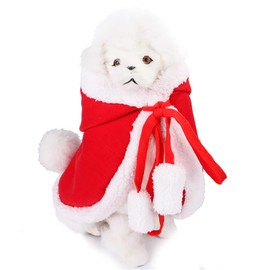 Cat Christmas Costume Dog Christmas Cloak Pet Christmas Hooded Cape Cat Santa Claus Clothes Cashmere Pet Christmas Outfit Adjustable Xmas Santa Claus Hooded Cape for Small Medium Cat Dog Puppy Kitten