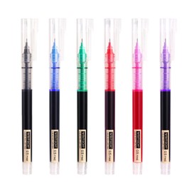 WRITECH Liquid Ink Rollerball Pens: 6ct Assorted Colors Extra Fine Point Tip 0.5mm Rolling Pen for Smooth Writing Coloring Drawing Journaling No Bleed & Smear &Smudge Multi Colored