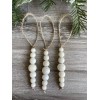 Handmade Set of 3 Natural Wood Bead Christmas Ornaments Decor