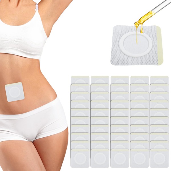 Piriuuo 50 Stück Castor Oil Patches, 8 x 8 cm