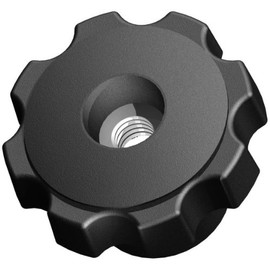 Innovative Components AN8C-F7S21 2.48" Fluted knob thru hole 1/2 - 13 steel zinc insert soft touch (Pack of 10)