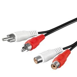 Wentronic 50025-GB 1.5m Audio Video Cable 2 x RCA Plug to 2 x RCA Jack