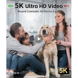 64MP 5K Digital Camera for Photography & YouTube Vlogging - 18X Zoom UHD Autofocus Video Camera with 3" 180° Flip Screen, 32GB SD Card & 2 Batteries - Compact Travel(Silver)