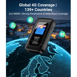 TravelBuddy Mifi Router (Includes 1GB Data) - NEW 4G MiFi with Global Multi-Network SIM Card. Connects to Vodafone, EE, O2 and Three in The UK, No Blackspots, PAYG Online Top Up, No Contract (Black)