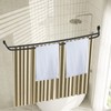 Haryaers Double Curved Shower Curtain Rod, Matte Black Adjustable 37-78