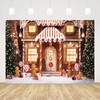 Ticuenicoa Christmas Winter Gingerbread House Backdrop 7x5ft Merry Xmas Snow