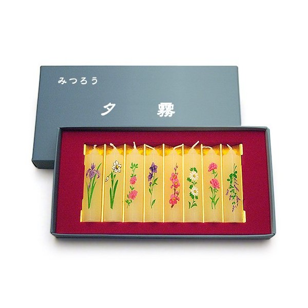 Beeswax Dinner Fog (Length 6 cm X Diameter 1 cm) – Flower Painting in the Painting Wax with Beeswax (PICTURE Low Candles), Comes with Heart Makes A Great Gift (torii Low Candles)
