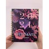 2024 Monthly/Weekly Planner - Elegant Purple Flower Design, Jan-Dec 2024,