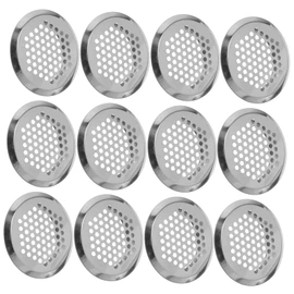 SHINEOFI 20pcs Round Stainless Steel Vent Covers Circular Air Louvers for Cabinets Doors Soffit Vents Precision Honeycomb Design for Efficient Airflow and Dust Prevention for Home Office