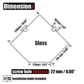 JQK Corner Glass Shelf, Brushed Gold Bathroom 304 Stainless Steel Shower Triangle Floating Wall Shelf, 10 x 10 Tempered Glass, 2 Pack TGS290L10-BG-P2