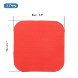 uxcell 3Pcs Rubber Jar Opener Grippers Pads, Multi-function Heat-insulated Non-Slip Grippers Pads for Jars, Kitchen Tool for Easy Opening (Red, Square)