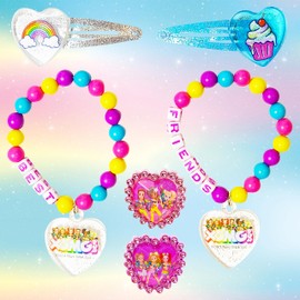 LUV HER XOMG POP Girls BFF 6 Piece Toy Jewelry Box Set with 2 Rings, 2 Bead Bracelets and Snap Hair Clips Ages 3+