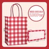 JarThenaAMCS 100Pcs Gingham Kraft Paper Bags With Handles Red White