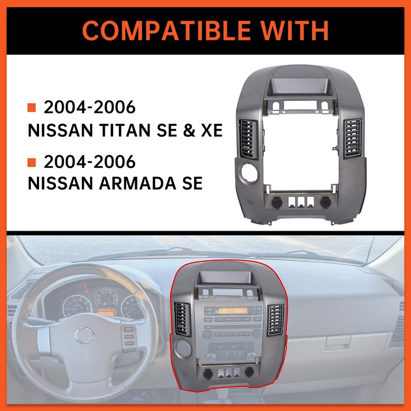 ECOTRIC Center Dash Instrument Panel Lid Compatible with 2004 2005