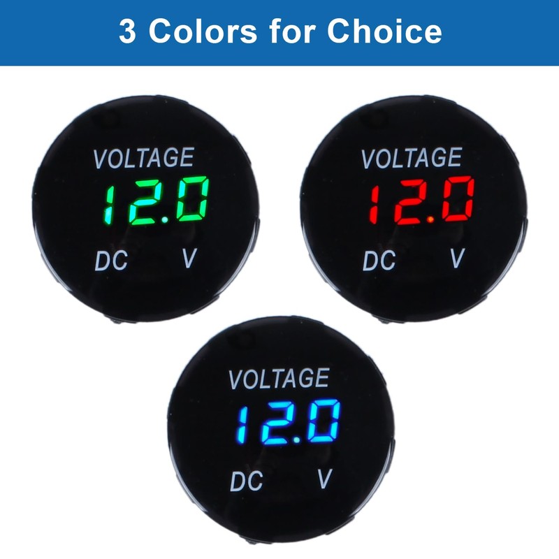 DMWD 1Pc Car Voltage Gauge 12V 24V LED Display Voltmeter