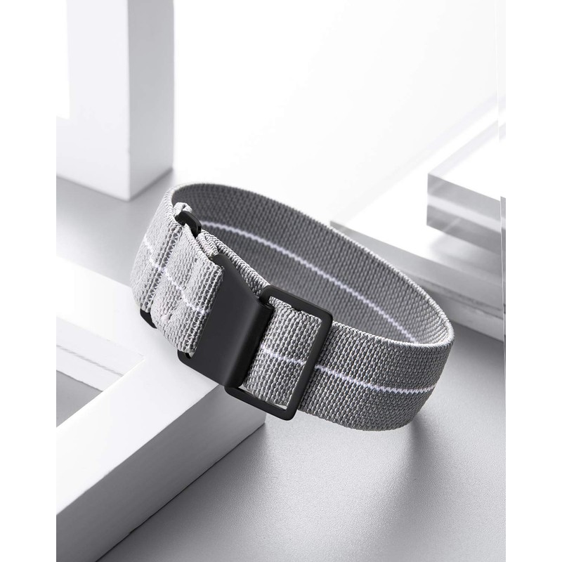 Binlun Elastic NATO Fabric Nylon Watch Strap, Waterproof Replacement Velcro