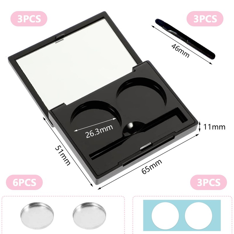 ADOFUN Makeup Palette, Eyeshadow Case, Empty 3 Pieces, Eye Shadow