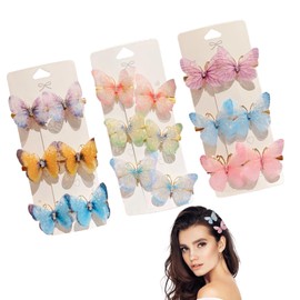 DHWEKU Butterfly Hair Clips - 18 Pieces Hair Clips Girls Hair Accessories Butterfly Hair Clips Glitter Snap Hair Clips for Teenagers Women Hair Accessories