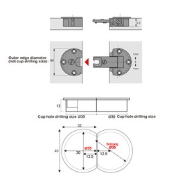 LIKERAINY 90 Degree Flap Hinge Lid Hinge 3D Adjustable 35 mm Furniture Flap Fitting Flap Holder Hinge for Wooden Flaps Kitchen Cabinet Wardrobe Nickel-Plated Pack of 4