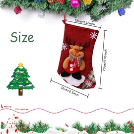 Pack of 4 Christmas Stockings, Small Christmas Stockings, Christmas Stocking Set, Fireplace Christmas Stockings, Decoration with Loops for Hanging, for Fireplace Children