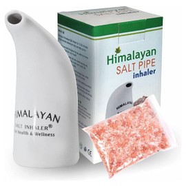 Vaster Moto Himalaya Therapy Pink Salt Halator Natural Salt Crystals Salt Halators for Adults Ceramic Tube Filled with 100% Pure Salt Hygiene (White)