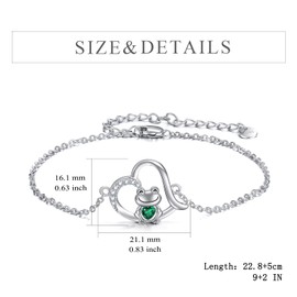 POPLYKE Blue Opal Sea Turtle/Frog/Ladybug/Cardinal Bracelet for Women 925 Sterling Silver Turtle Gifts for Girls Turtle Jewelry Birthday Adjustable (Frog Anklet)