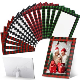 Otiamo 120 Pcs 4x6 Christmas Paper Picture Frame Bulk Cardboard Paper Photo Frames with Stand Holiady Red and Green Photo Frame Ornament for Hanging Crafts Decorations