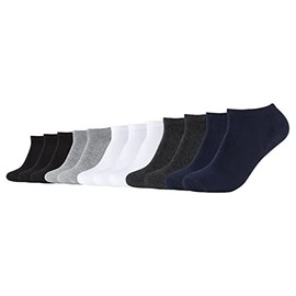 Camano Trainer Socks Men Women 39-42 43-46 47-49 CA-Soft Organic Cotton Pack of 12 without Elastic Waistband Black Grey Blue White, Navy Mix (5997)