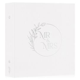 Lanpn Wedding Photo Album 4x6 600 Pockets, Large Capacity Newlywed Marriage Albums Linen Hardcover Slip in Holds 600 horizontal Vertical Photos (White)