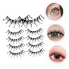 Mikinona 5pairs Rhinestone Faux Eyelashes Natural Look Eyelash Extensions for