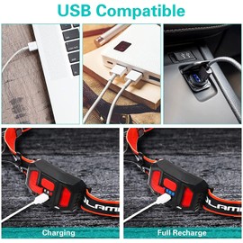 BESTSUN LED Headlamp, Super Bright COB Headlight Rechargeable 1200 Lumens Headlamps,210°Illumination, Wide Beam Headlights Lightweight Head Torch for Running Auto Repairing Fishing Hiking