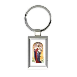 Virgen del Rosario : Gift Rectangular Keychain Our Lady of The Rosary Saint