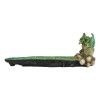 Ebros Green Dragon on Skull Stick Incense Burner 10.75" Length