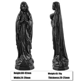 KYEYGWO Obsidian Crystal Virgin Mary Statue, Catholic Religious Mother of God Mary Stone Sculpture for Home Decor, Healing Stone Saint Madonna Figure for Prayerful Inspiration and Collection