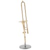 Miniature Trombone Replica with Stand and Case Gold Plated Instrument