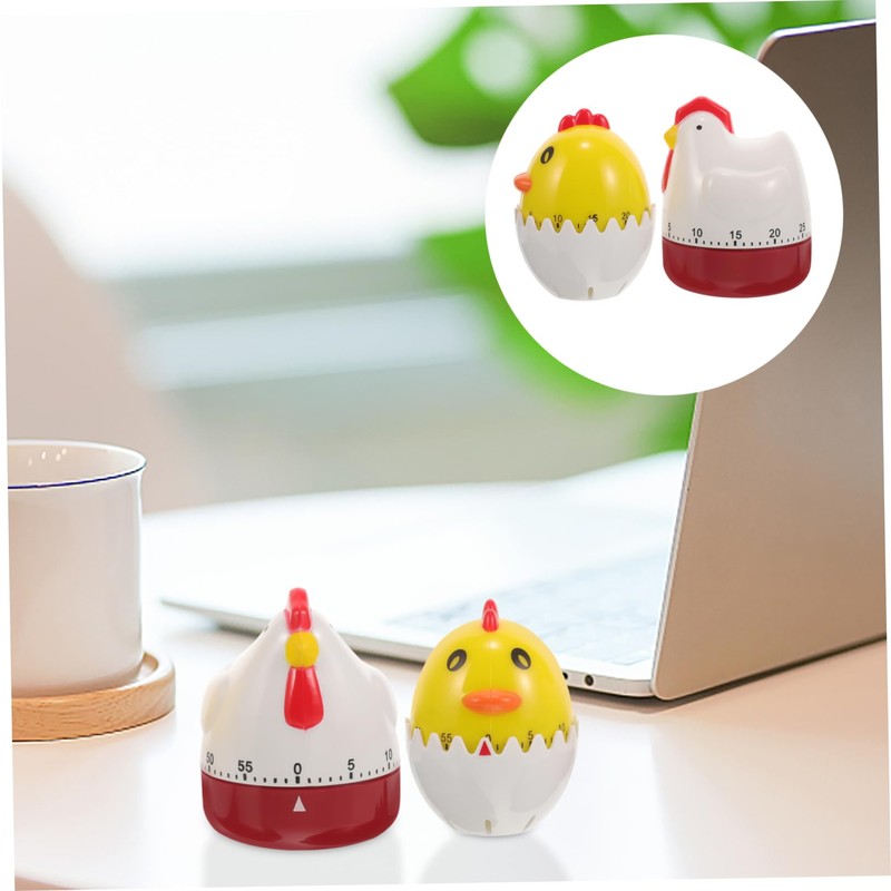 Zerodeko 2pcs Cartoon Mechanical Timer for Cooking and Baking Countdown