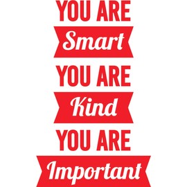 You are Smart Kind Important Motivational Affirmation Quotes Mantra Sayings Wall Art Sticker Designs Decors Vinyl Stickers for Home House Walls Rooms Window Bedroom Decoration Size (22x28 inch)