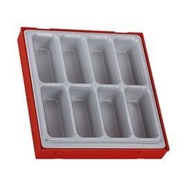 Teng Tools 8 Compartment Double Size Empty Plastic Storage Tray - TTD01, Silver