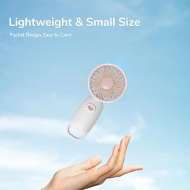 Senhui Mini Portable Fan,Cute Handheld USB Rechargeable Battery Operated Lightweight Small Personal Fan with 3 Speeds, Pocket Design for Office Outdoor Travel Camping (Pink)