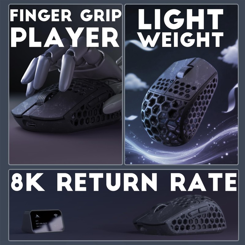 Darmoshark M5Air Mini Wireless Gaming Mouse,Tri-Mode 8K/Bluetooth Mouse Up to