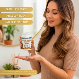 Lievito di Birra - Alto Dosaggio : 1640mg - Arricchito di Biotina Vitamine e Minerali - Integratore crescita capelli e Bellezza pelle e unghie - 120 Capsule : 1 mese - MIRONLAB