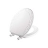 Mayfair Never Loosens Round White Molded Wood Toilet Seat