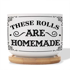 DecStic These Rolls are Homemade Ceramic Planters Bible Verse Planters for Indoor Plants with Drainage Holes and Saucers Pot for Home Desktop Office Windowsill