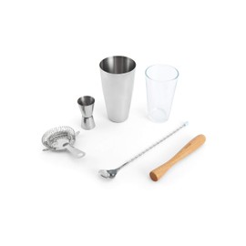 Houdini 5-piece Bar Tool Set, Includes Jigger, Muddler, Cocktail Stirrer, Boston Shaker and Strainer