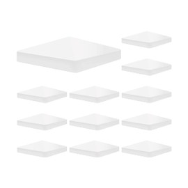 GKOLED 12-Pack 4" x 4" Pyramid White PVC Vinyl Post Top Caps (Only for Vinyl Post with Actual Size of 4" x 4", Not for Wood Posts), Suitable for Fences, lamp, Deck, Mailbox Posts